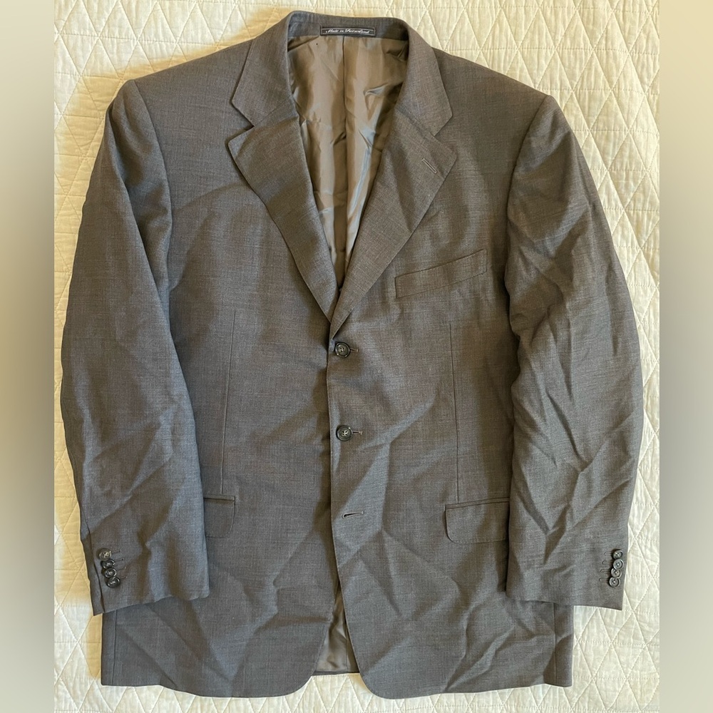 Ermenegildo Zegna Vintage 3-Button Wool Traveler Suit Jacket in Brown Size 46 R